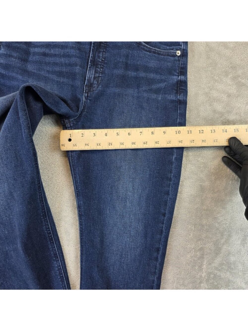 Gap High Rise Cigarette Jeans Womens 12 Blue Dark Wash Tapered Stretch Denim - Picture 11 of 12